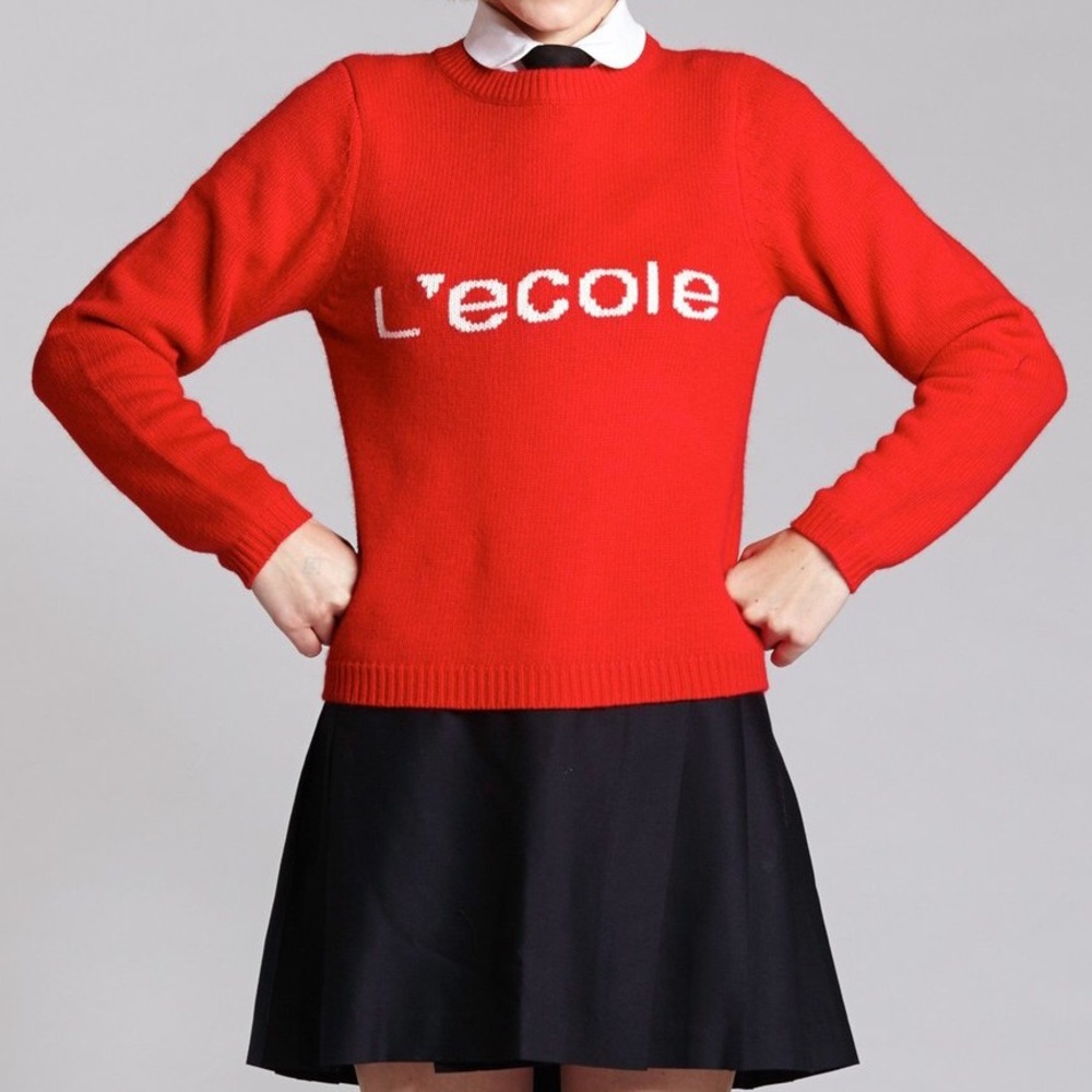 L’ecole Des Femmes L’ecole Red Knit Sweater